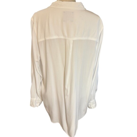 Casa Cabana Long Roll Tab Sleeves Women's 1X White Button Down 100% Rayon - Picture 4 of 16